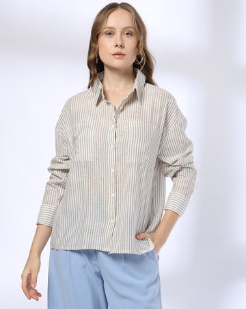 Women Striped Loose Fit Shirt