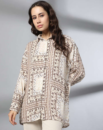 Women Floral Print Boxy Fit Shirt
