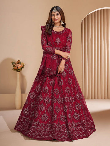 A TO Z CART Flared Net Women's Semi Stitched Ethnic Gown
