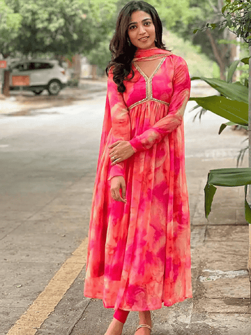 Aika Flared Georgette Women's Stitched Ethnic Gown