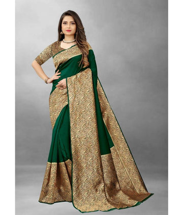 Gazal Fashions - Banarasi Silk Saree With Blouse Piece