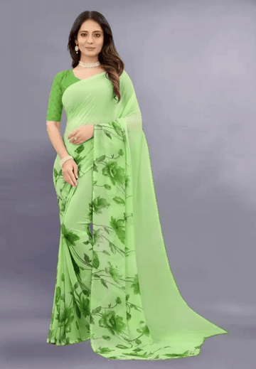 Sanwariya Silks - Georgette Saree With Blouse Piece