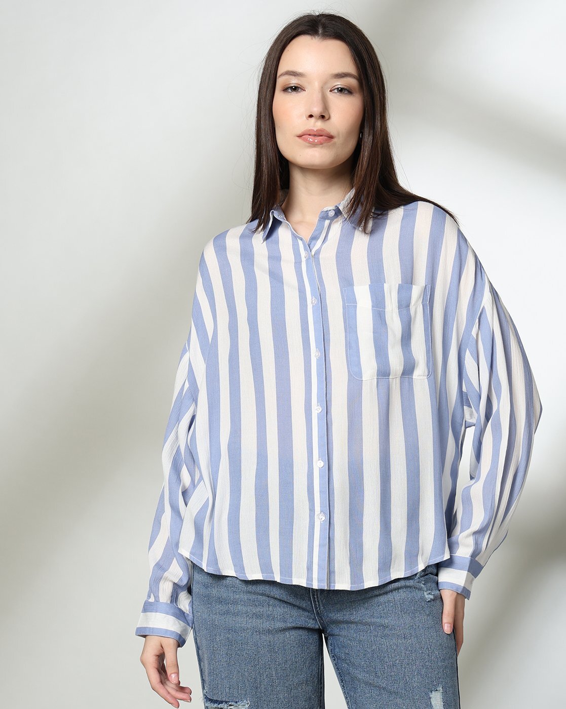Women Relaxed Fit Drop-Shoulder Shirt