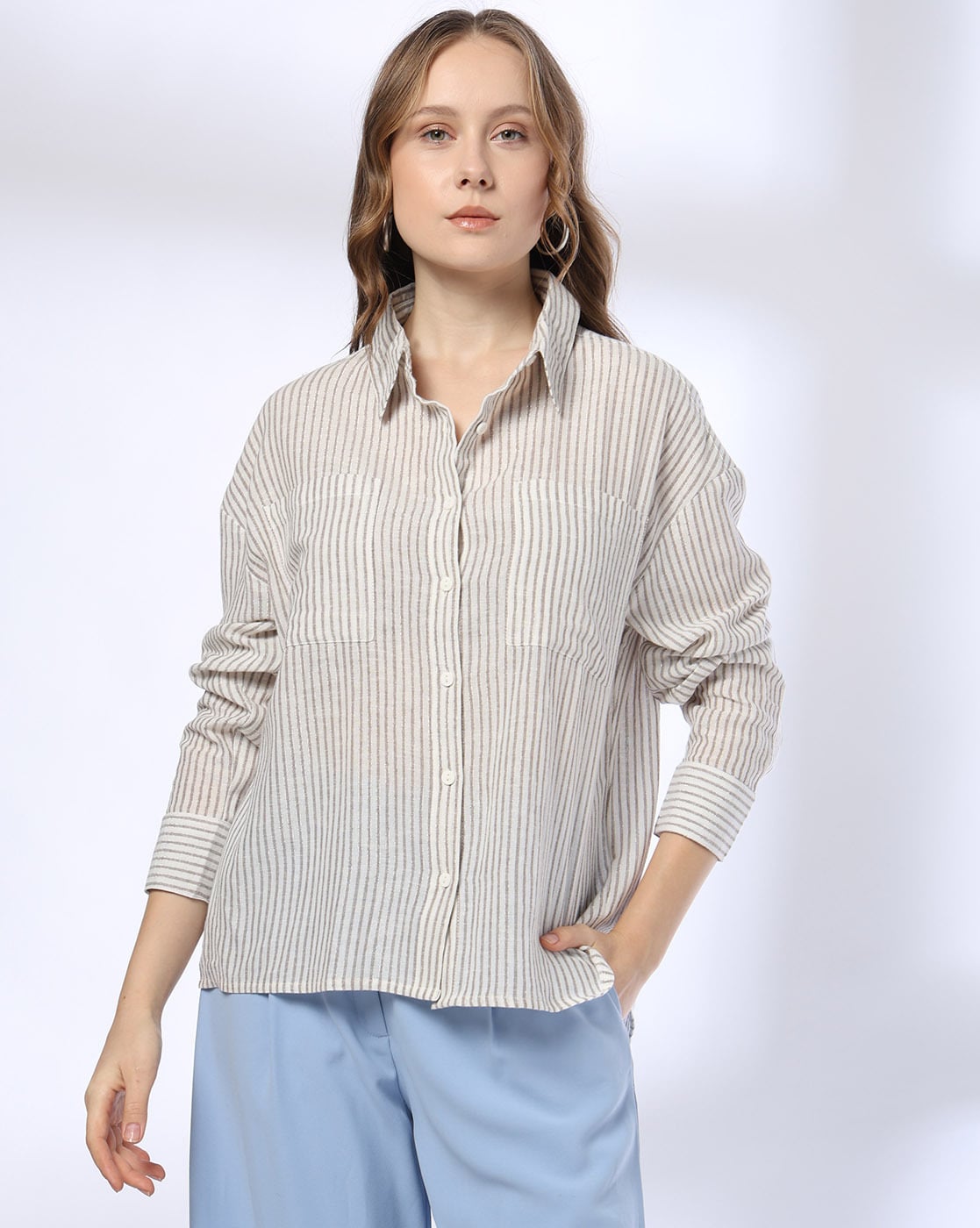 Women Striped Loose Fit Shirt