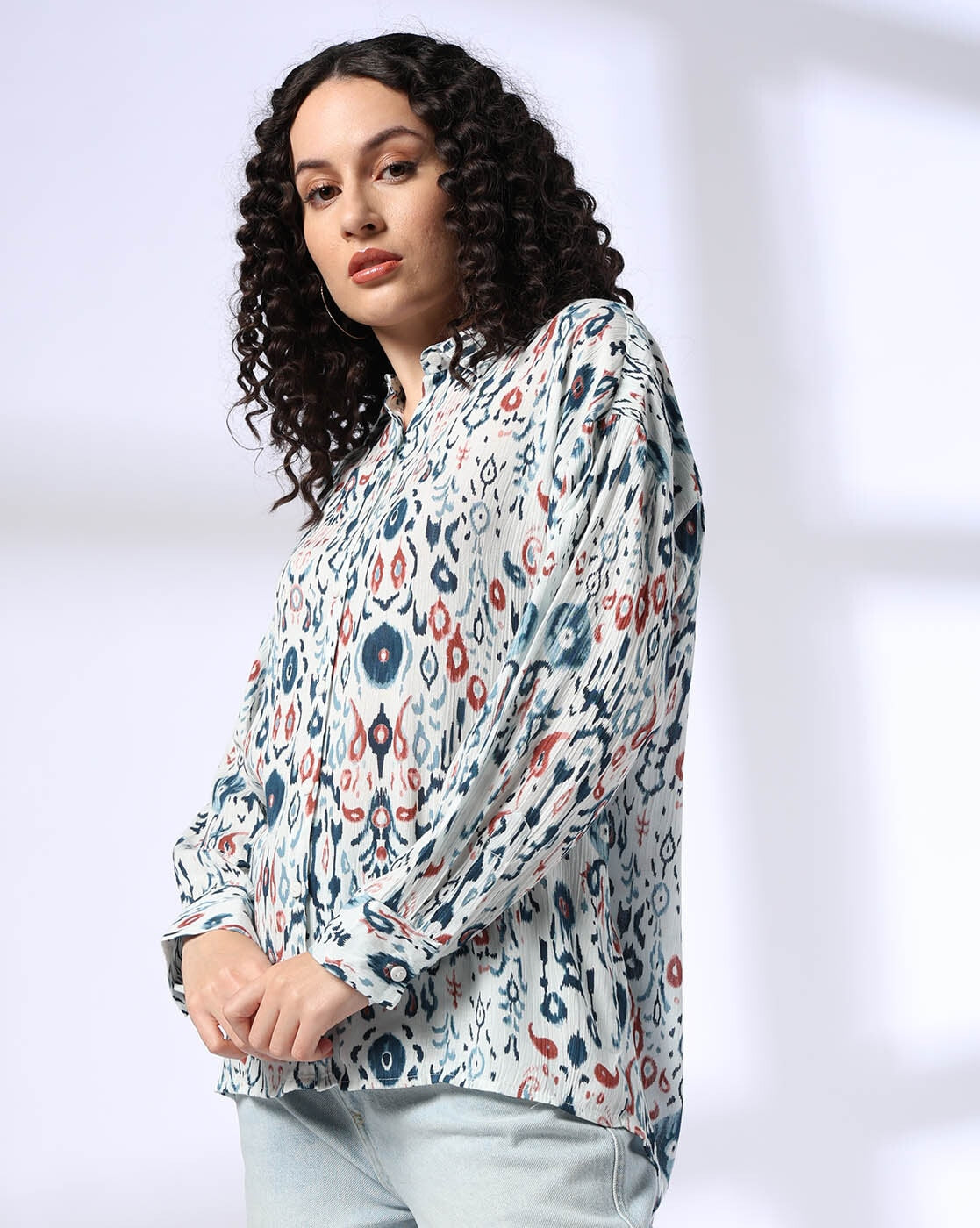Women Floral Print Boxy Fit Shirt