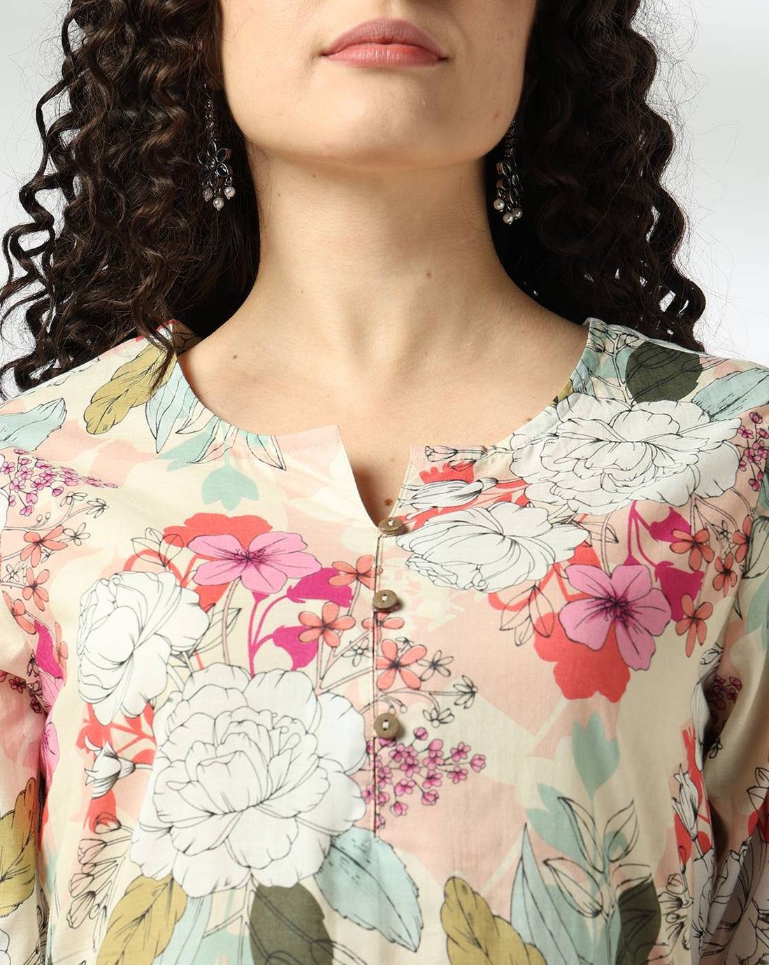 Women Floral Print Straight Kurta