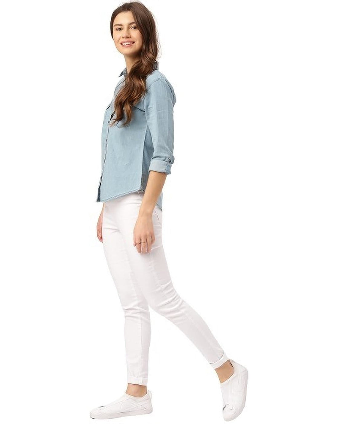 Women Regular Fit Shirt with Flap Pockets