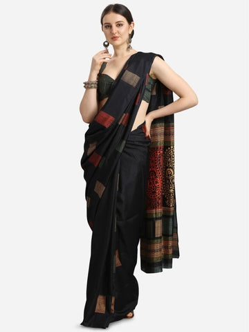 Ethnic Motifs Fusion Saree