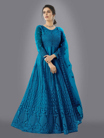 A TO Z CART Flared Net Women's Semi Stitched Ethnic Gown