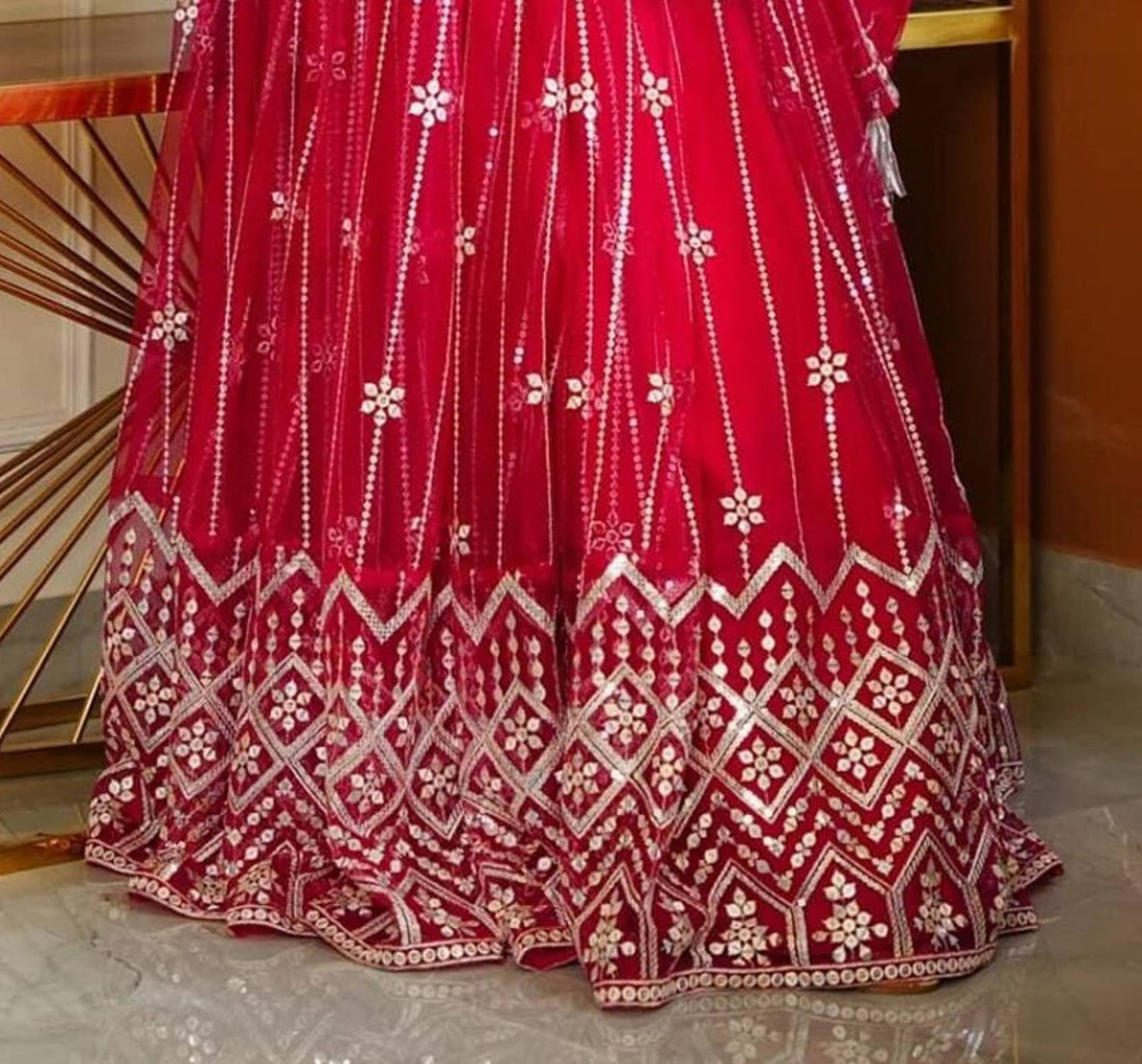 Aika Flared Net Women's Semi Stitched Ethnic Gown