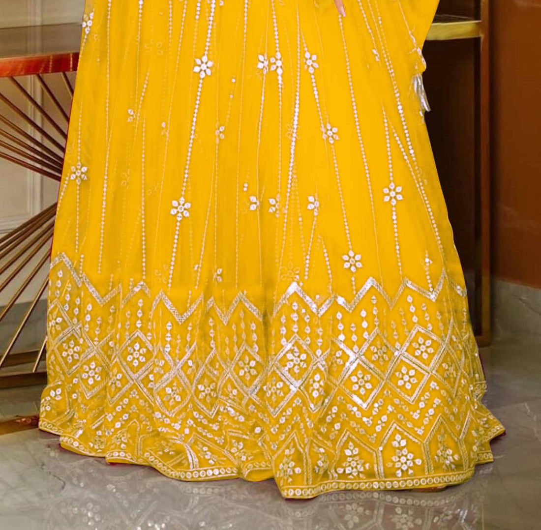 Aika Flared Net Women's Semi Stitched Ethnic Gown