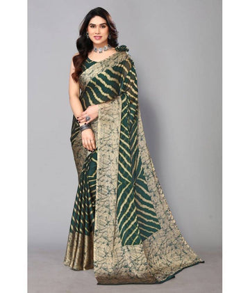 FABMORA - Chiffon Saree With Blouse Piece
