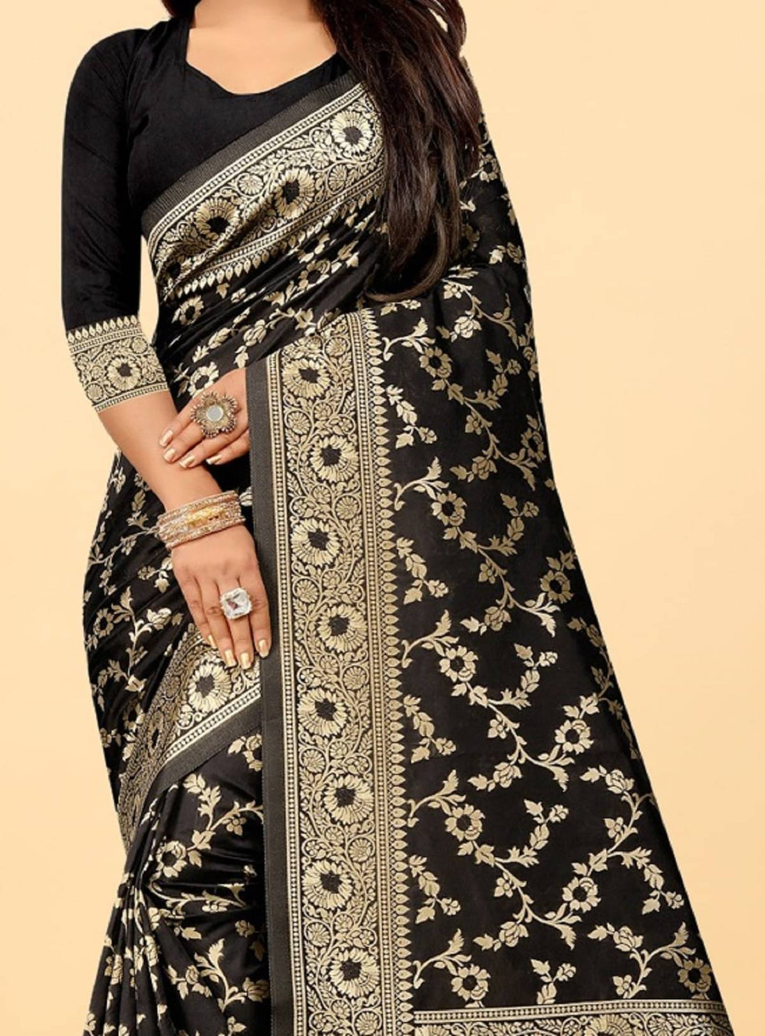 Gazal Fashions - Banarasi Silk Saree With Blouse Piece