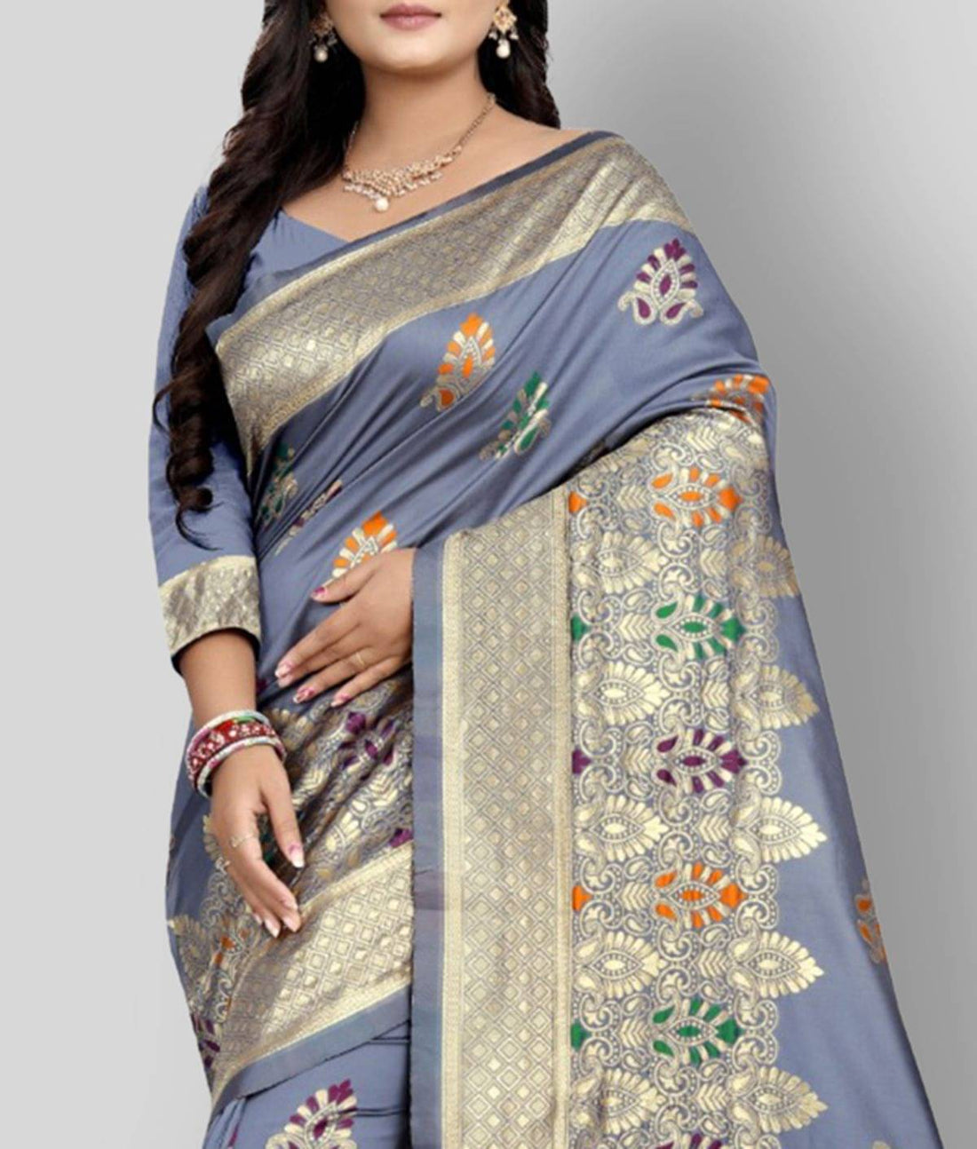 NENCY FASHIONS Banarasi Silk Party Wear Saree With Blouse Piece