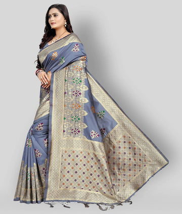 NENCY FASHIONS Banarasi Silk Party Wear Saree With Blouse Piece