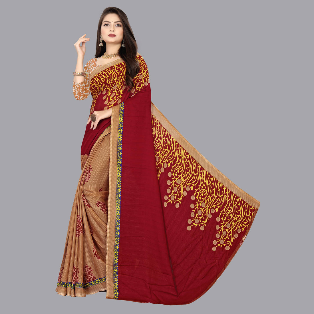 ANAND SAREES - Georgette Saree With Blouse Piece