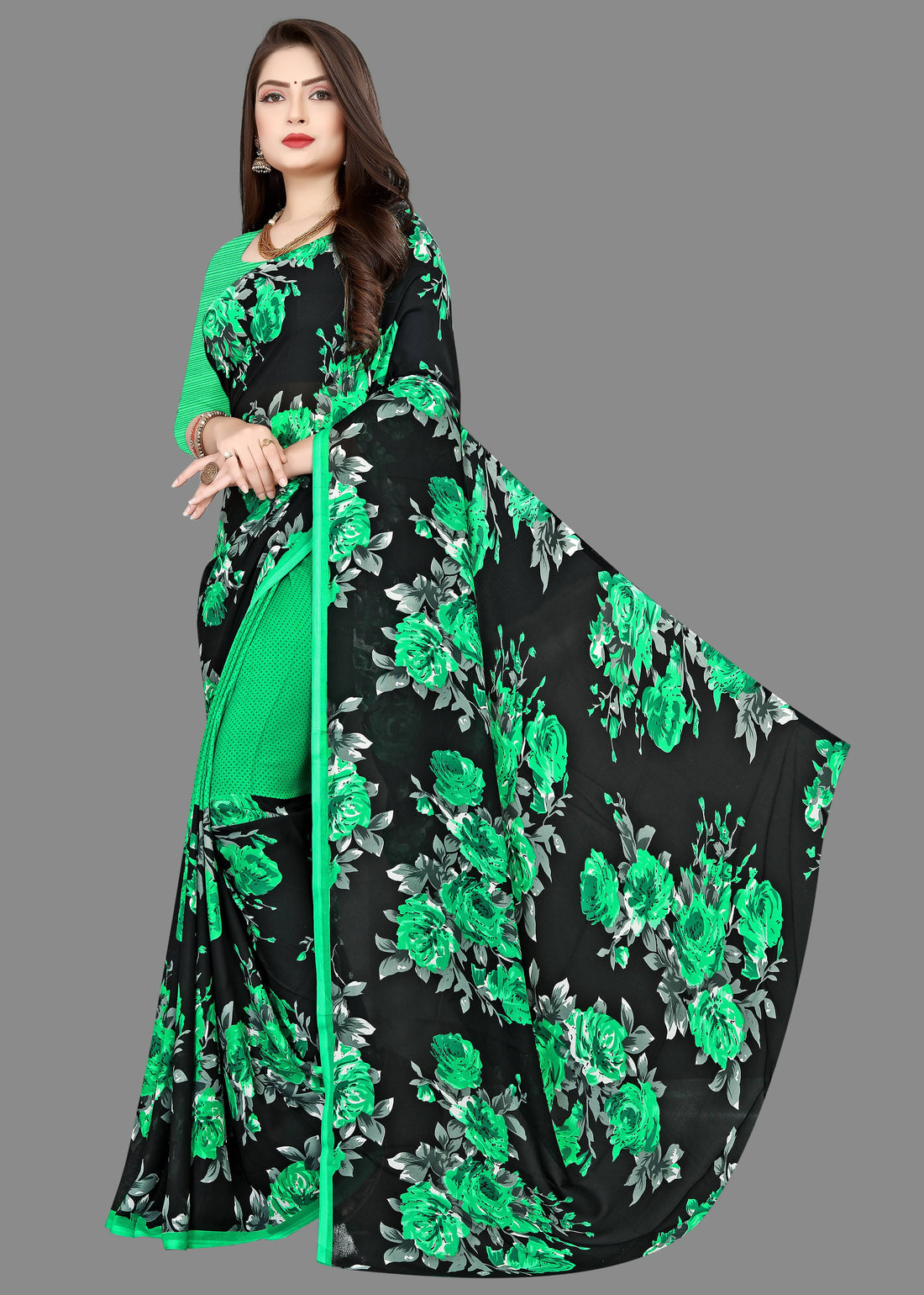 ANAND SAREES - Georgette Saree With Blouse Piece
