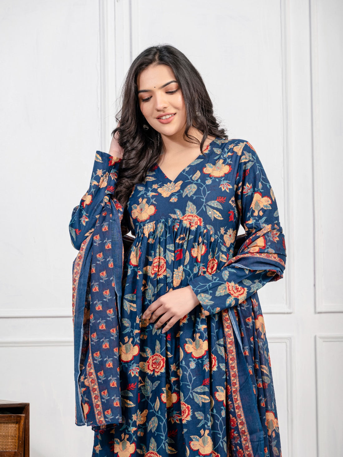 Women Viscose Rayon Printed Anarkali Feeding & Maternity Kurti & Pent with Duppta