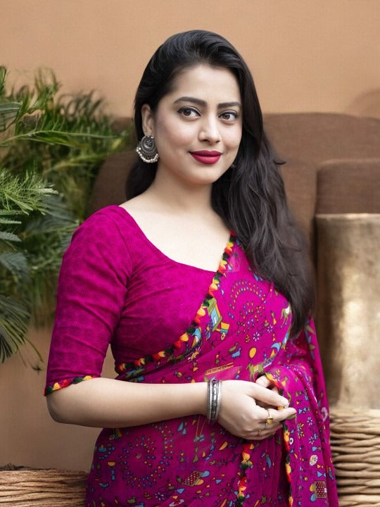 Warli Pure Georgette Saree